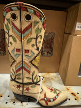 Load image into Gallery viewer, Beige Beaded Boot Vase
