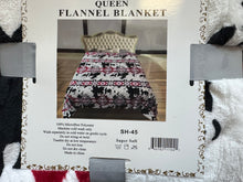 Load image into Gallery viewer, Queen Red Aztec Cow Print Plush Blanket
