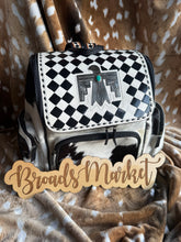 Load image into Gallery viewer, Checkered Silver Plated Thunderbird Cowhide Backpack
