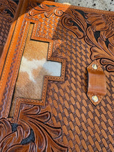 Load image into Gallery viewer, Tooled Cowhide Bible Covers
