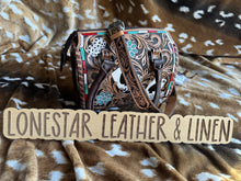 Load image into Gallery viewer, Concho Cards Bellagio Tooled Leather Speedy Crossbody Purse
