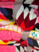 Load image into Gallery viewer, Queen Pink Aztec Plush Blanket
