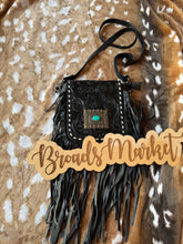 Load image into Gallery viewer, Turquoise Stone Crossbody Fringe Purse
