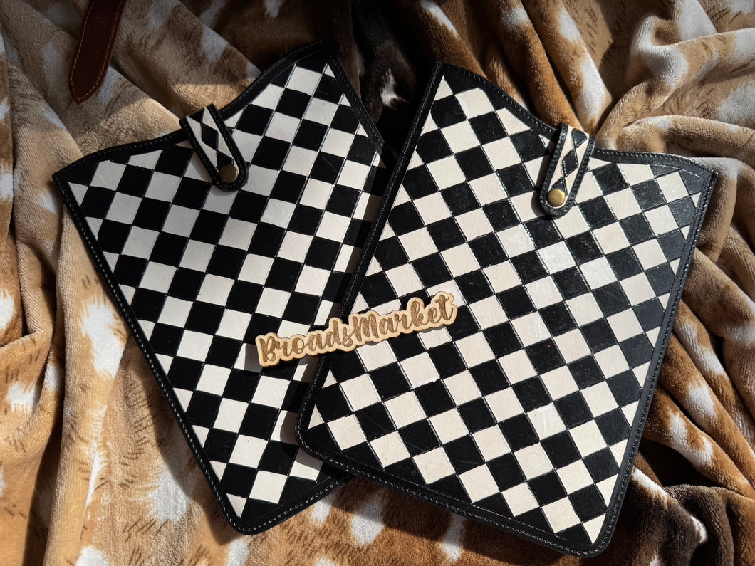 Checkered Leather IPad Holder