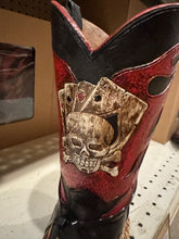 Load image into Gallery viewer, RA4146 Cards &amp; Skull Flame Boot Vase
