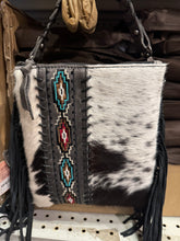 Load image into Gallery viewer, Aztec Diamond Stitched Cowhide Crossbody Purse
