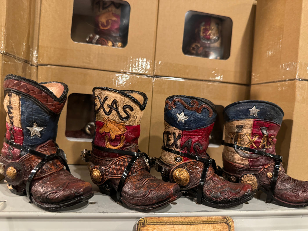 Set of Four Texas Western Boot Toothpick Vases