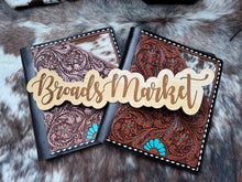 Load image into Gallery viewer, Tooled Leather &amp; Cowhide Planner Portfolios
