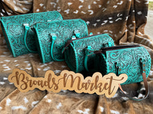 Load image into Gallery viewer, Turquoise Tooled Speedy Crossbody Purse
