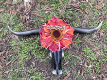 Load image into Gallery viewer, Sunflower Gold &amp; Black Custom Cowskull
