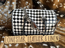 Load image into Gallery viewer, Black &amp; White Checkered Speedy Crossbody Purse (White)
