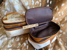 Load image into Gallery viewer, Beige Red Cowhide Make Up Cosmetic Cases
