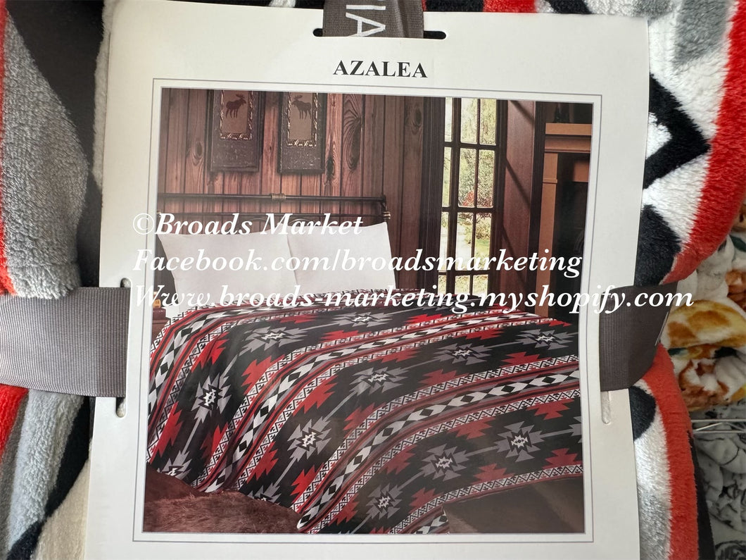 Series 14 MIA Azalea Red & Black Aztec Super Plush Blanket