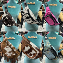 Load image into Gallery viewer, Cowhide Leather Fanny Bum Sling Bags
