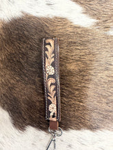 Load image into Gallery viewer, Tooled Leather Wristlet Keychains
