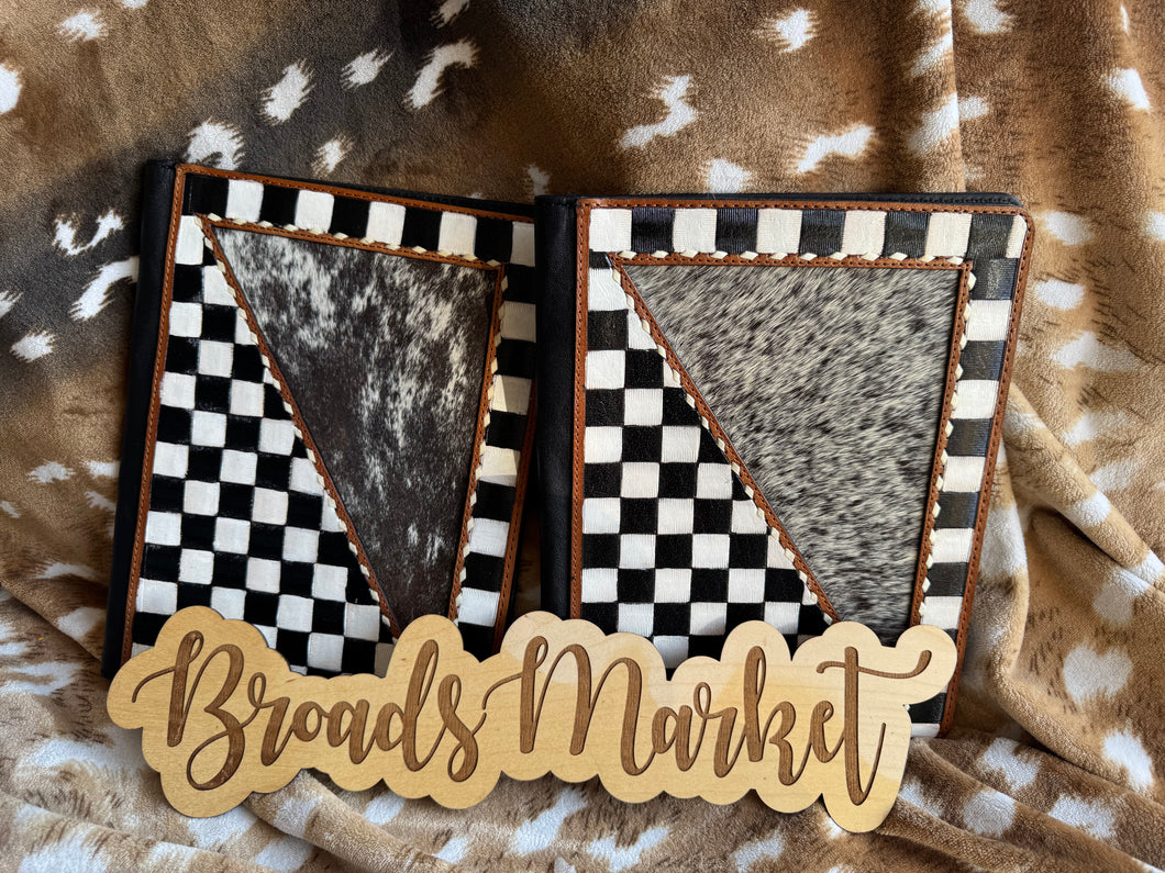 Checkered Cowhide Planner Portfolios