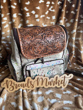 Load image into Gallery viewer, Rainbow Acid Tooled Leather Cowhide Backpack
