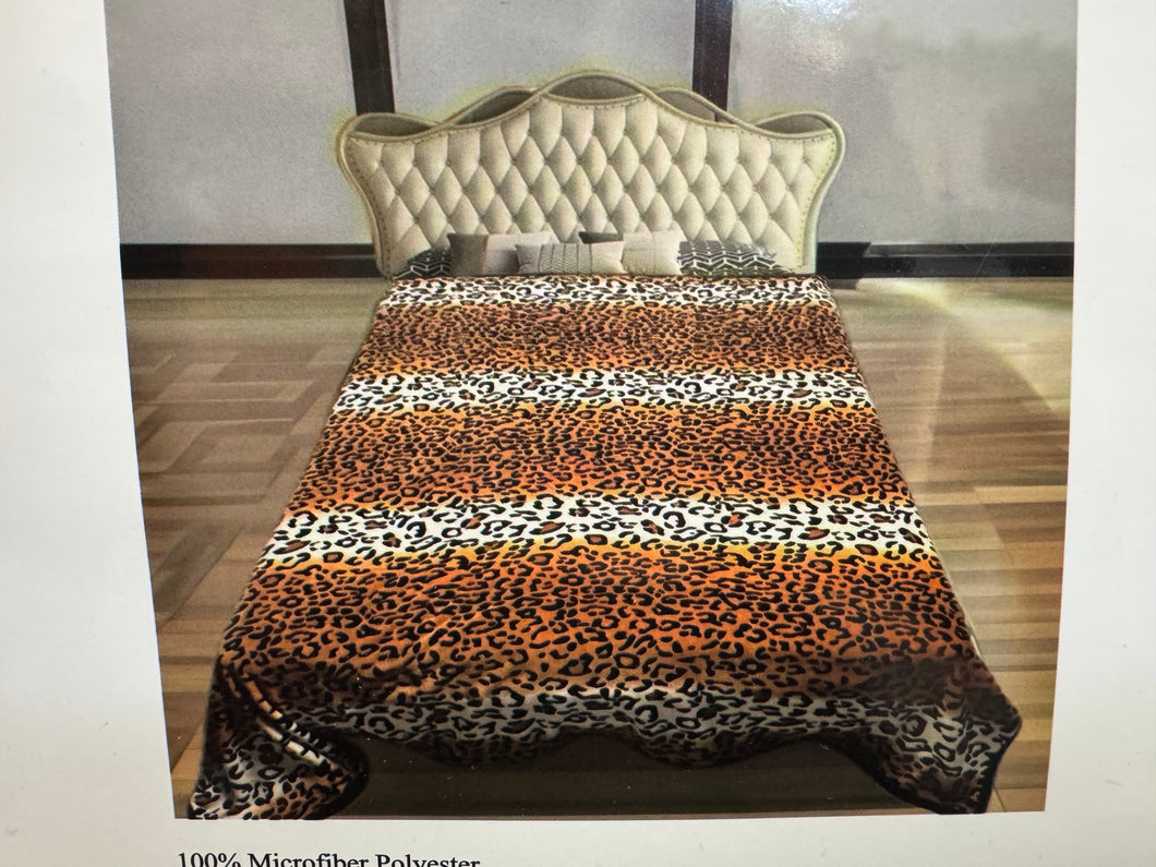 Queen Leopard Plush Blanket