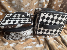 Load image into Gallery viewer, Checkered Cowhide Cosmetic Cases
