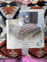 Load image into Gallery viewer, Langley Brown &amp; Grey Aztec Blanket

