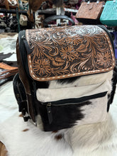 Load image into Gallery viewer, Tooled Cowhide Backpack
