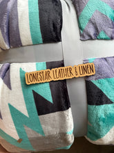 Load image into Gallery viewer, Myla Turquoise Navy Ziglag Blanket S41
