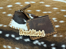 Load image into Gallery viewer, Cowhide &amp; Distressed Leather Braided Coin Purses
