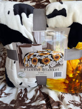 Load image into Gallery viewer, Sunflower Cow Super Plush Blanket
