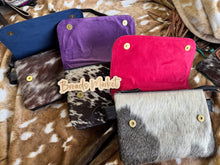 Load image into Gallery viewer, Tooled Colored Crushed Velvet Crossbody Purse

