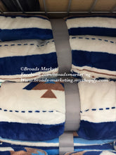 Load image into Gallery viewer, Blue &amp; White Aztec Super Plush Blanket
