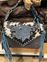 Load image into Gallery viewer, BA2068 Floral Stitched Fringe Envelope Purse
