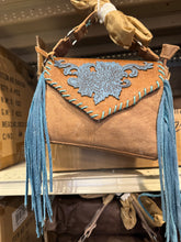 Load image into Gallery viewer, BA2068 Floral Stitched Fringe Envelope Purse
