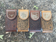 Load image into Gallery viewer, Tooled Leather Belt Phone Holders
