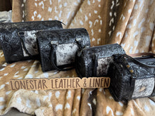 Load image into Gallery viewer, Black Tooled Leather Stephanie Cowhide Speedy Purse
