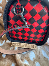 Load image into Gallery viewer, Large Red Checkered Speedy Crossbody Purse
