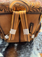 Load image into Gallery viewer, Distressed Tooled Leather Backpack
