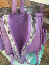 Load image into Gallery viewer, Purple Leather Medallion Cowhide Backpack
