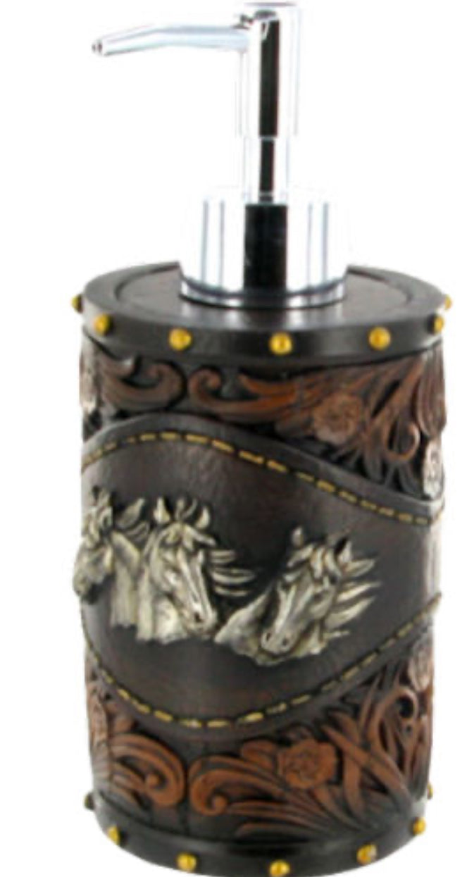 Tooled Horse Soap Pump