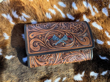 Load image into Gallery viewer, Tooled Leather &amp; Cowhide Wallets
