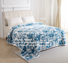 Load image into Gallery viewer, Blue Toile Western Super Plush Blanket A22
