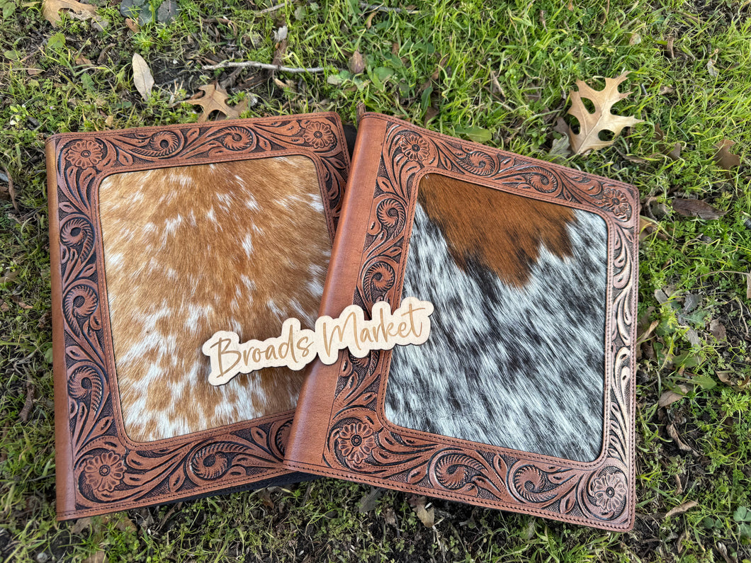 Tooled Cowhide Lined Planner