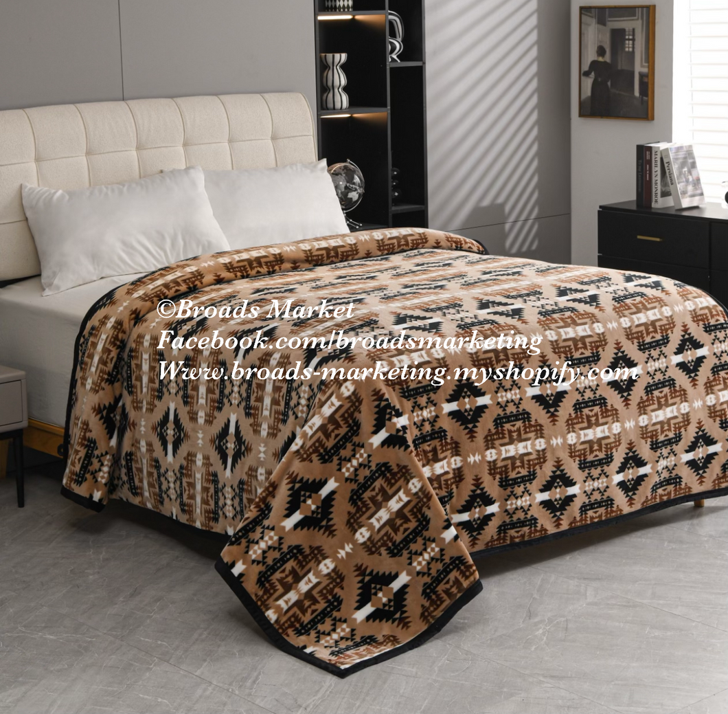 Odyssey Brown & Beige Super Plush Blanket