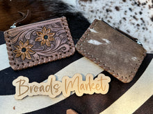 Load image into Gallery viewer, Tooled Cowhide &amp; Leather Coin Purses
