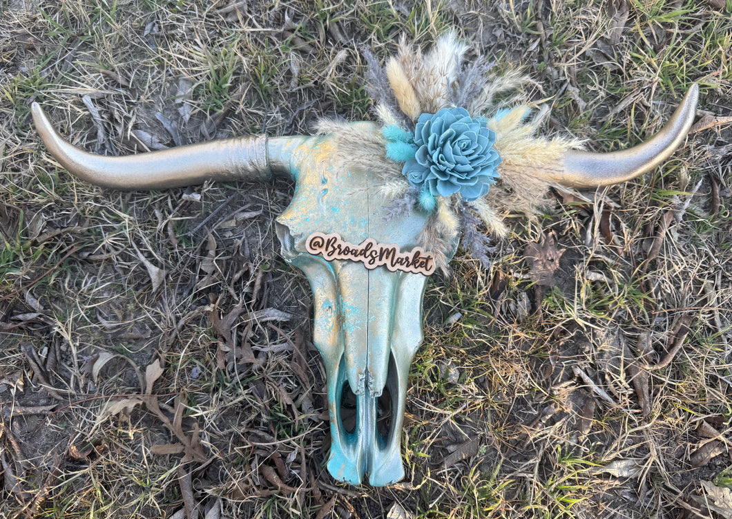 Christa Flex Gold & Blue Cowskull