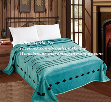 Load image into Gallery viewer, Turquoise Bootstitch MIA Super Plush Blanket
