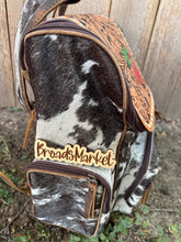 Load image into Gallery viewer, Cherry Cowhide Tooled Leather Backpack
