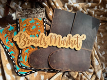 Load image into Gallery viewer, Turquoise Tooled Cowhide Stockings
