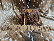 Load image into Gallery viewer, Sadie Sunflower Tooled Leather Speedy Crossbody Purse
