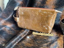 Load image into Gallery viewer, Cowhide Cosmetic Zip Pouches
