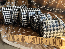 Load image into Gallery viewer, Black &amp; White Checkered Speedy Crossbody Purse (White)
